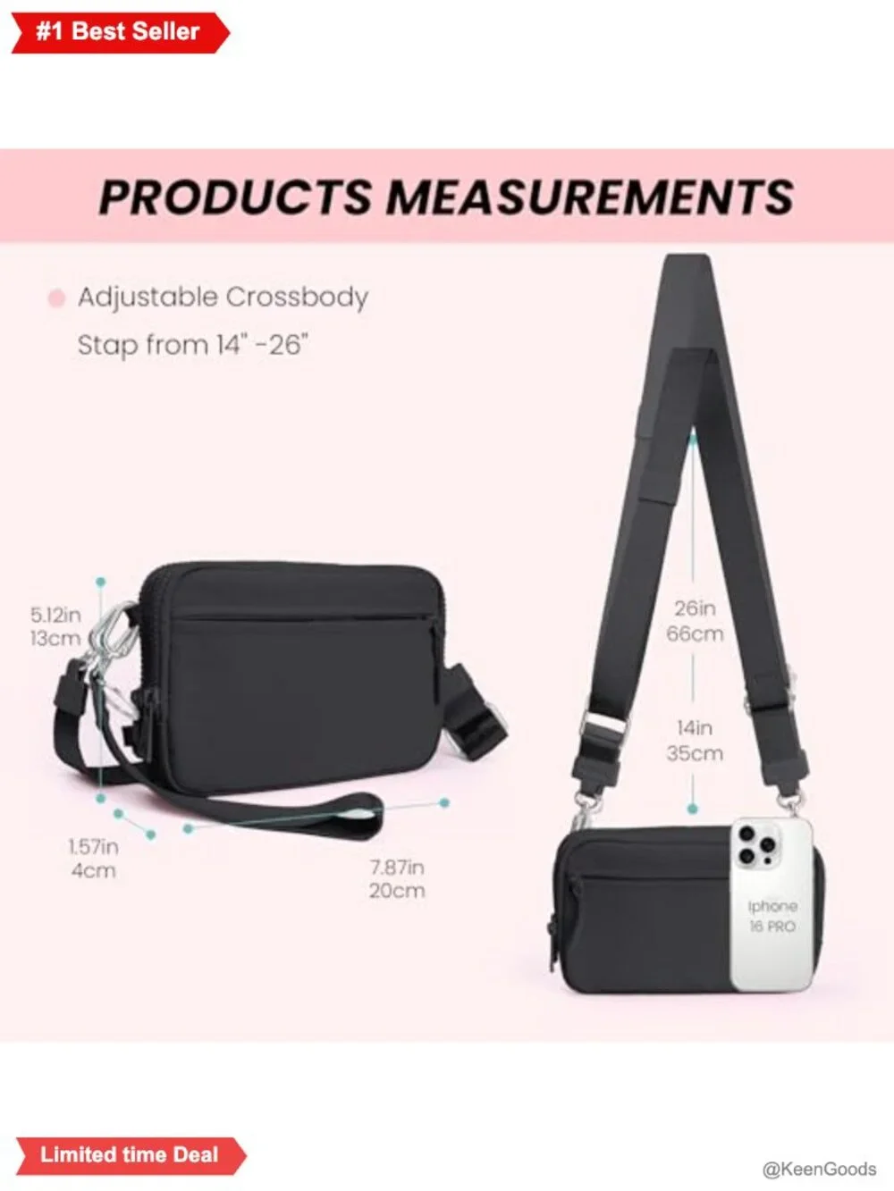 RFID Wristlet Wallet Nylon Convertible Crossbody Anti-Theft Women's Small